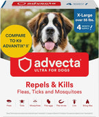 Advecta Ultra Flea and Tick Prevention for Dogs - Extra Large Dog Flea and Tick Treatment & Control - Mosquito Repellent - Fast Acting Waterproof Topical Drops, 4 Month Supply