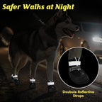 LUCKYPAW Dog Shoes for Large Medium Dogs, Breathable Dog Boots for Hot Pavement, Paw Protectors for Summer Walking Hiking Winter Snow Outdoor, Non Slip Reflective Booties for Hardwood Floor (Black, 7)