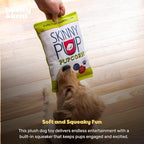 Huxley & Kent Funny Dog Toy w/Squeaker – Power Plush Squeaky Dog Toys for Small, Medium & Large Dogs – Soft Stuffed Animal for Indoor Play & Fetch - Skinny Pup, Small