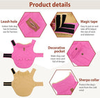 Winter Coat for Small Dogs, Puppy Plaid Jacket, Cotton Coat for Cold Weather, Windproof Warm Dog Garments, Pet Thickened Outfits Indoor Outdoor, Pink S