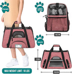 PetAmi Airline Approved Pet Carrier for Cat, Soft Sided Dog Carrier for Small Dog, Cat Travel Supplies Accessories Indoor Cats, Ventilated Pet Carrying Bag Medium Kitten Puppy, Large Heather White Red