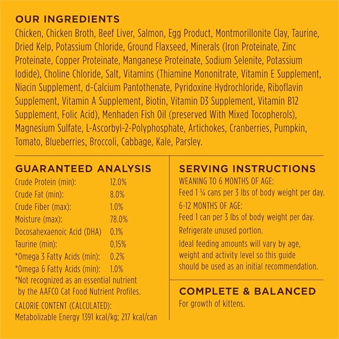 Instinct Original Kitten Wet Cat Food, Pate, Grain-Free - Real Chicken, 5.5 oz. Cans (Pack of 12)