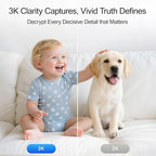 5G Security Camera Indoor 2-Pack, No-Monthly-Fee AI Tracking Facial Recognition, 3K Pet/Dog Camera with Speaker/Phone App, PTZ WiFi Baby Monitor Cameras for Home Security, 0-Glow Night Vision