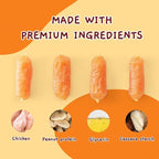 Jungle Calling Chicken Sausage Dog Treats, Slow Roasted Chicken Jerky for Small & Medium Dogs, Grain-Free, High-Protein Chewy Dog Training Treats, 10.6 oz