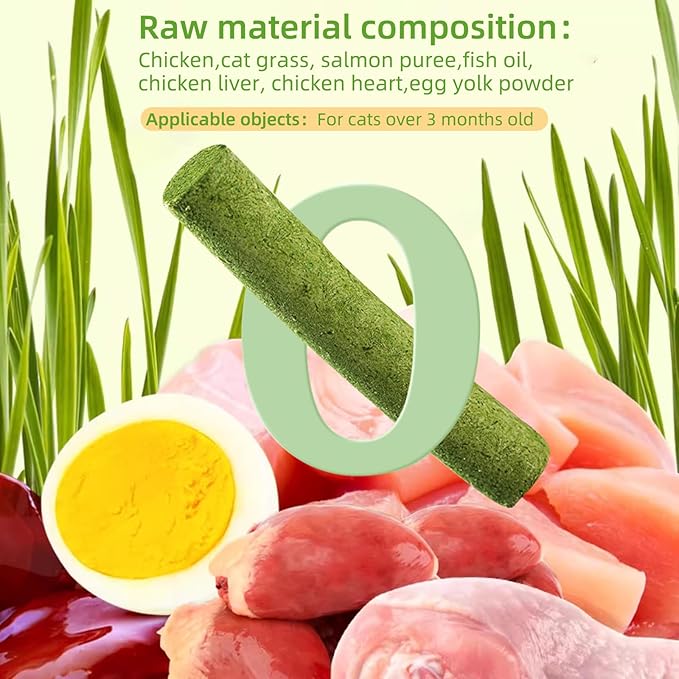 Cat Natural Grass Teething Sticks 100g, Kitten Chew Stick for Hairball Removal, Dental Care, Increase Appetite, Catnip Toys Cat Nip Treat Toys Edible Kitty Toys for Indoor Kittens (Medium, Catnip)