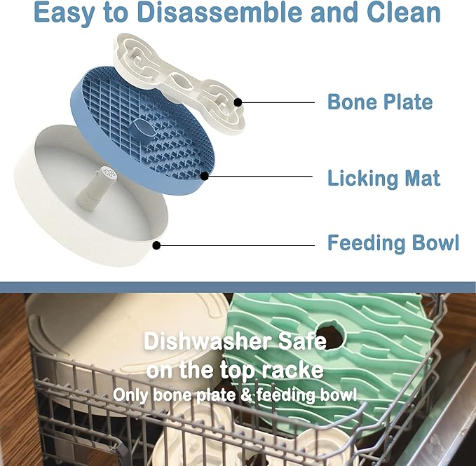 Suhaco 4 in 1 Puzzle Feeder Dog Bowls Slow Feeder Dog Bowls Large Slow Feeding Bowl for Dogs, Dog Puzzle Game Slow Feeder for Dry and Wet Food Dog Food Bowl for Large Dogs, 9.8IN (Blue)