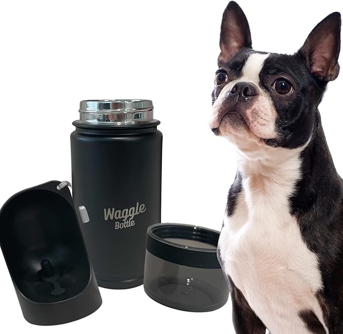 Stainless Steel Dog Travel Water Bottle, Double-Wall Vacuum Insulated Portable Dog Water Dispenser, Drink Cup and Snack Container On The Go, Outdoor Walking, Hiking, Travel, Water Bottle