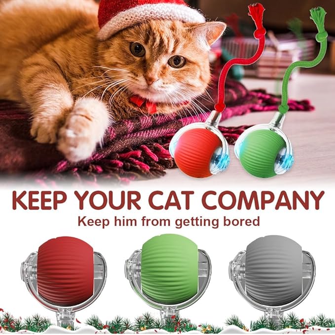 2026 New Interactive Cat Toys for Indoor Cats, Kitten Toys to Relieve Boredom for Indoor Cats (Red)
