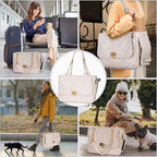 Fashion Pet Carrier Dogs Cat Small Animals Purse Bag, Leather Pet Carriers Dog Puppy Kitten Tote Travel Handbag TSA Airline-Approved