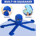 Prime Pets Squeaky Dog Toys for Large Dogs, 27” Extra Large Octopus Dog Toy to Keep Them Busy, Interactive Plush Chew Toy for Small Medium Large Dogs, Tug of War Pet Toys, Blue