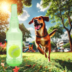 Wine Bottle Dog Toy, Fun Interactive Cute Squeaky Dog Toys with Tennis Ball Inside, Ideal for Large/Medium/Small Dogs to Fetch Games and Bonding Time, Not for Heavy Chewers, Large-Green