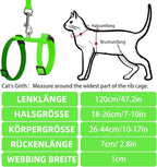 PUPTECK Adjustable Cat Harness and Leash Set Escape Proof Kitten Strap Collar for Walking Travel, Green