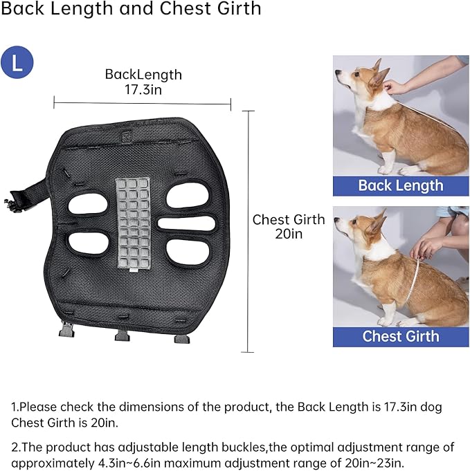 Dog Backpack Carrier for Small Dogs,Dog Lift Harness,Adjustable Padded Breathable Straps, Disabled, Joint Injuries, Arthritis, Loss of Stability,L(18.5-29.5LBS)