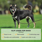 Lynxking Dog Leash Slip Lead Reflective Breathable Rope Comfortable Strong No Pull Slip On Pet Training Lead for Dogs