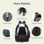 Cat Backpack Carrier for Large Cats, Expandable Cat Bubble Backpack, Dog Carriers for Small Medium Dogs, Airline Approved Pet Carrier for Travel Hiking Outdoor(Black)