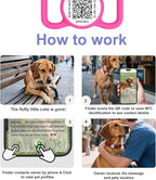 QR Code Dog Tag with NFC, Personalized Pet ID Tag, Silent Silicone Dog Tag, Modifiable Pet Online Profile, Multiple Emergency Contact, Scan QR Code Send GPS Location Email (Regular, Rose)