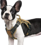 rabbitgoo Dog Harness Small Sized No Pull, Tactical Service Pet Vest with Molle and Control Handle, Adjustable and Reflective Military Harness for Easy Walking and Training, Desert camo, S