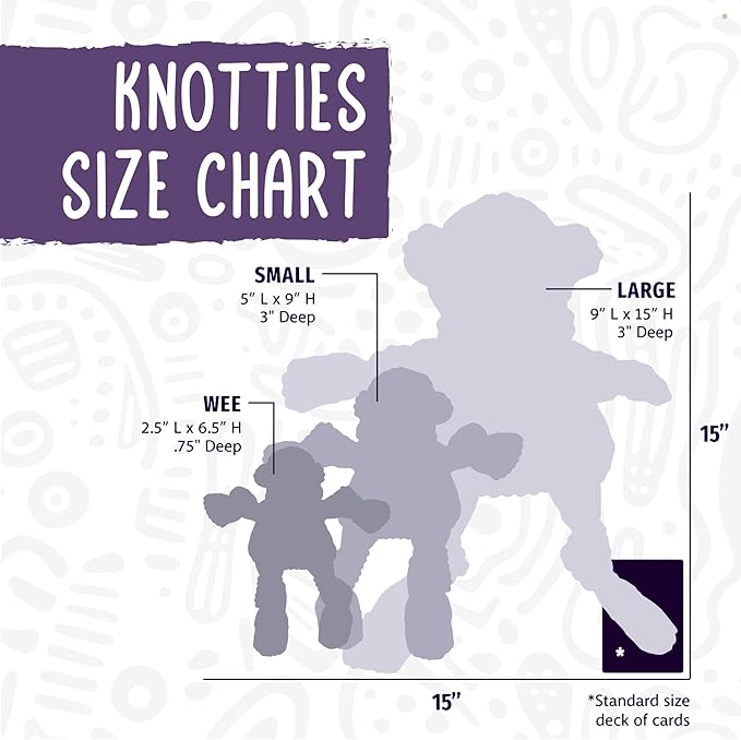 HuggleHounds Knottie Plush Dog Toy - Dog Stuffed Animal Toy, Squeaky Puppy Toys, for Small, Medium & Large Dogs, Durable Plush to Keep Them Busy - Stuey Sock Monkey, Large