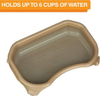 Neater Pet Brands Large Capacity Cat Bowls, Water Bowl for Cats, Reptiles, Chickens, Birds, & Small Animals, Cat Food Bowl (6 Cups), Indoor or Outdoor Water Trough & Feeder, Champagne