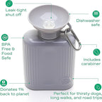 Springer Dog Water Bottle | Portable Travel Water Bottle Dispenser for Dogs | Dog Gift Seen on Oprah's Favorite Things, Shark Tank | Leak-Proof Bottles Fill Bowl with Water | BPA-Free 44oz Gray