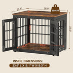 26 Inch Heavy Duty Dog Crate Furniture for Small Dogs, Decorative Pet House End Table, Wooden Cage Kennel Furniture Indoor, Rustic Brown