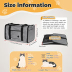 YUDODO 2 Packs 25 lbs Lightproof Soft Sided Pet Carrier for Large Cat & Small Dog Airline Approved Travel Puppy Carriers with Side Pockets & Reflective Mesh, Foldable Portable for Car Grey Green+Grey