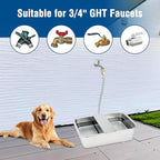BWOGUE 5 Gal Automatic Dog Water Dispenser for Large Dogs Stainless Steel Outdoor Water Bowl Large Breed Self Filling Dog Waterer Feeder for Dogs Cat Chicken Livestock