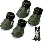 Dog Shoes Breathable Dog Shoe for Hot Pavement, Dog Booties and Paw Protectors, Non-Slip Waterproof Dog Sandals Boots (Green+Black, M: (2.6’’x2.3'')(L*W))