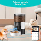 Automatic Cat Feeder with Camera, 2.4Ghz WiFi Timed Dog Food Dispenser with APP Control, 3L Auto Dry Food Feeders for Pets with HD Video, 1-8 Meals/Day, 10s Voice Recorder (Camera and WiFi)