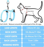PUPTECK Adjustable Cat Harness and Leash Set Escape Proof Kitten Strap Collar for Walking Travel, SkyBlue