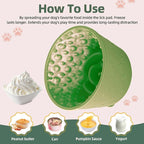 Dog Slow Feeder Lick Bowl, Non-Slip Dog Licking Treat Dispenser, Slow Feeder Bowls for Small Medium Large Breed Dogs, Anxiety Relief & Anti-Choking, BPA Free Silicone (Green, 1.6 Cup)