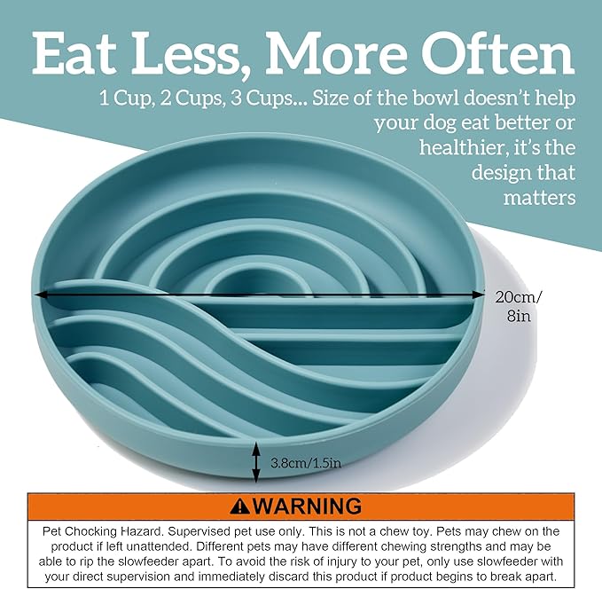 OHMO Slow Feeder Dog Bowls (Sunrise, Celestial) Enrichment Toy Soft Silicone Food Safe Feeding Bowl Non Slip Suction Cup for All Breed Pet, Cat Slow Down Eating Dishes, Boredom and Anxiety Reducer