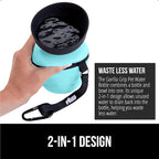 GORILLA GRIP Dog Water Bottle, Portable Water Bowl Dispenser for Dogs, 20 oz Leak Proof Pet Travel Squeeze Bottles, Food Grade Silicone, Puppy Essentials, Hiking Camping Trip Accessories, Turquoise