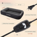 Far Infrared Heated Pet Bed - Heated Cat & Dog Bed for Pain Relief & Arthritis - Therapeutic Heat Pad for Elderly Pet Support & Relaxation - Machine Washable