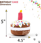 Dog Birthday Toy, Birthday Cake Toys for Puppy Gifts, Squeaky Plush Dog Toys