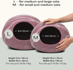 MEOWFIA Cat Cave – Premium Felt Cat Bed for Indoor Cats, Handmade 100% Merino Wool (Light Shades) (Medium, Pink)