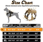rabbitgoo Dog Harness Small Sized No Pull, Tactical Service Pet Vest with Molle and Control Handle, Adjustable and Reflective Military Harness for Easy Walking and Training, Brown, S