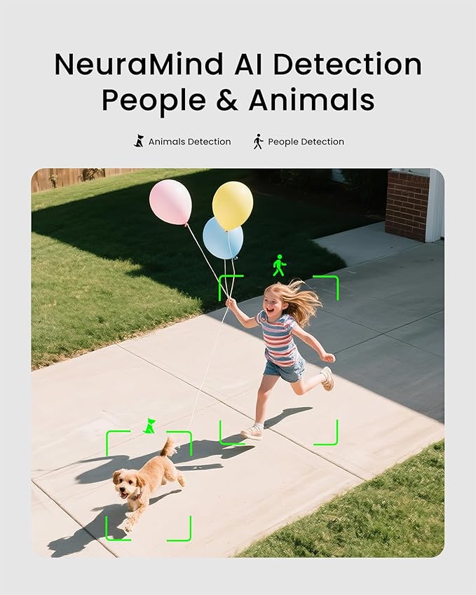 youkey S320 Magnetic Wire-Free Camera 2.5K QHD Security Camera with Dual Band WiFi 6, Built-in 8GB Storage, Color Night Vision, AI Human Pet Detection, IP65, No Monthly Fees