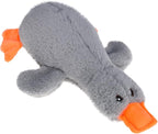 EXPAWLORER Plush Squeaky Duck Dog Toy - Soft Stuffed Cute Duck, Best Birthday Gift Interactive Filled Chew Toys for Small Medium Large Dogs Puppy Biting Training Teething, Grey