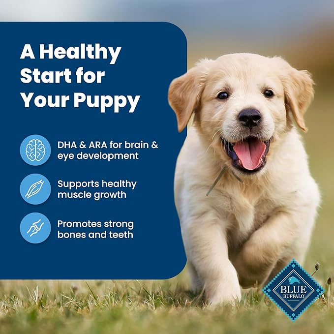 Blue Buffalo Life Protection Formula Puppy Dry Dog Food with DHA and ARA, Made with Natural Ingredients, Chicken & Brown Rice Recipe, 34-lb Bag