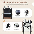 Lekereise Cat Backpack Carrier, Pet Carrier Backpack for Small Dogs Medium Cats Fit Up to 18 Lbs, Dogs Foldable Backpack Carrier for Travel, Hiking, Beige