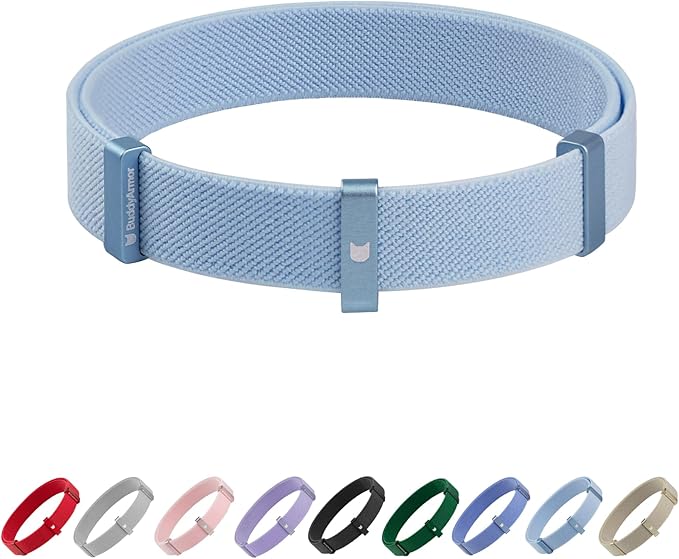 Safety Cat Collar - U.S. IDA Gold Awarding Design, Stretch Elastic Quick Release, Non Breakaway - Light Weight for Kitten, Neck Fit 7.8'-15.7' for All Small Large Cat,M(Sierra Blue)