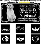 Dog Headstone,Pet Memorial Stone,Black Granite Memorial Garden Stone Engraved with Photo,Pet Headstones Personalized Pet Memorial Stones for Dog,Cat Tombstone (Dog Headstone)