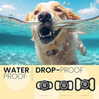 Waterproof AirTag Dog Collar Holder for Apple Tracker QR Code Case Black