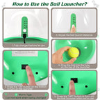 Dog Ball Thrower Launcher, Automatic Launcher with 6 Mini Tennis Balls, Interactive Dog Toys Indoor Outdoor Ball Thrower Machine for Small Dogs with 3 Distance Settings