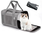 Pet Carrier Bag for Cats,Cat Soft-Sided Carriers Collapsible Ventilated Breathable Puppy Carrier for Small Dogs Airline Approved Kitty Carrier for Small Medium Cat Puppy Under to 12 Lb(Grey)