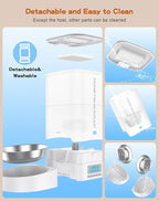 HoneyGuaridan Automatic Cat Feeder for Two,3.5L Cat Food Dispenser with Stainless Steel Bowl,Timed Feeder Programmable 1-6 Meals Control, Dual Power Supply,Desiccant Bag,10s Meal Call