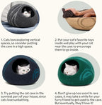 MEOWFIA Cat Cave – Premium Felt Cat Bed for Indoor Cats, Handmade 100% Merino Wool (Dark Shades) (Large, Dark Grey)