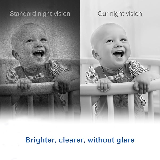 VTech VM5463-2 Baby Monitor 5" Screen with 2 Cameras, Pan-Tilt- Zoom, Night Light, Glow On The Ceiling Projector, Two-Way Talk, Secure Transmission No WiFi