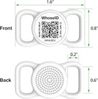 QR Code Dog Tag with NFC, Personalized Pet Tag, Silent Silicone Dog ID Tag, Modifiable Pet Online Profile, Multiple Emergency Contact, Scan QR Code Send GPS Location Email (Small, White)